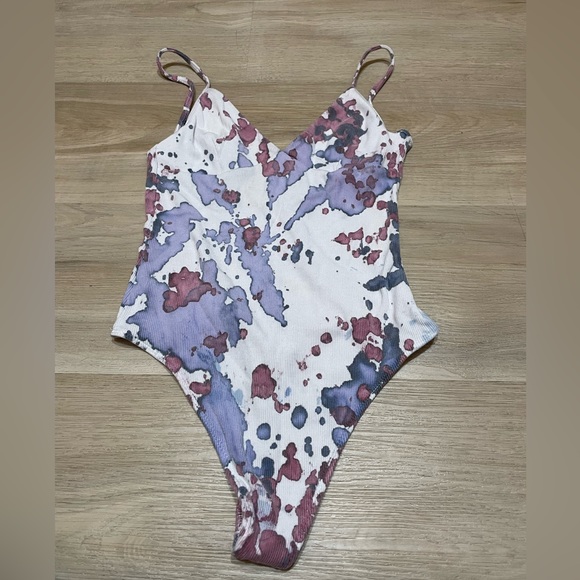 WILFRED (Up cycled with Tie Dye) Thong BodySuit. Size XS - Picture 2 of 9